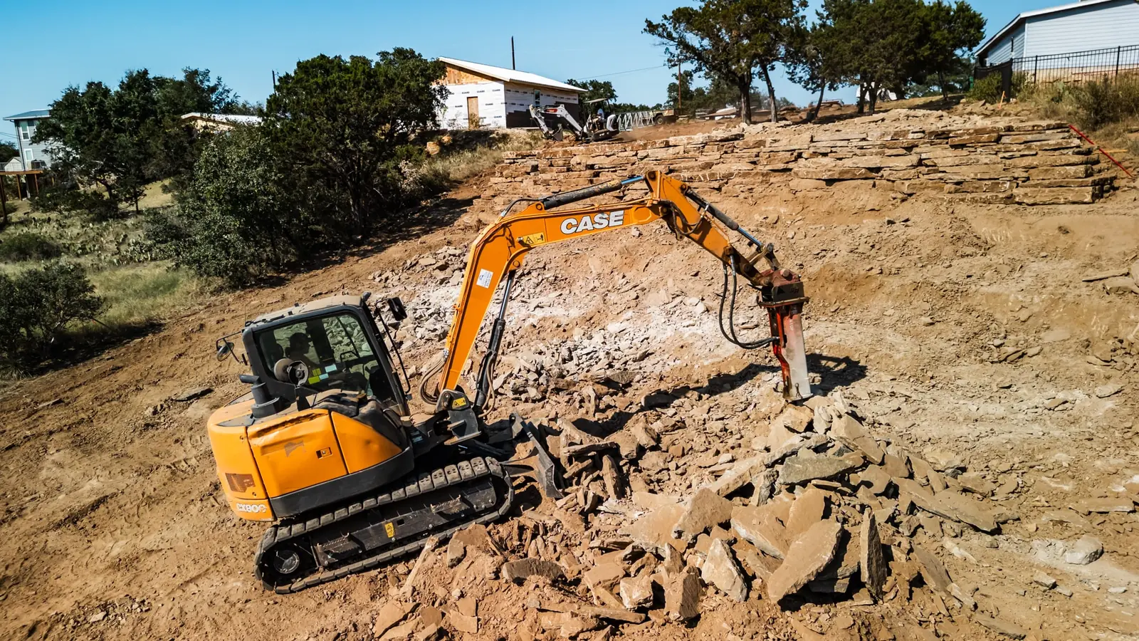 Aerial view of the excavation