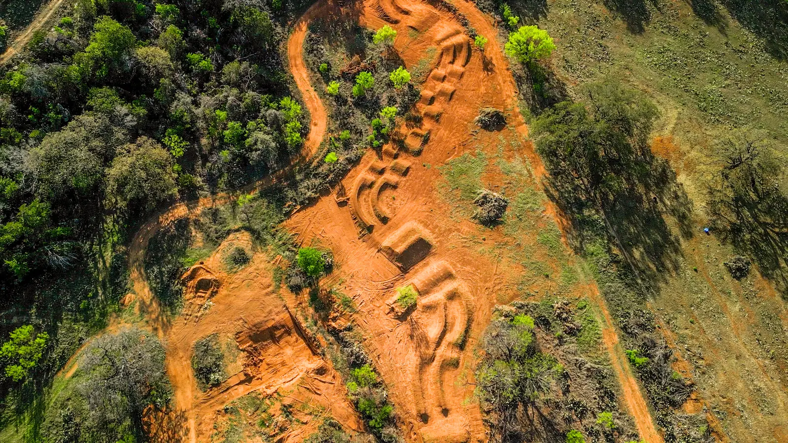 Dirt trail and jump line